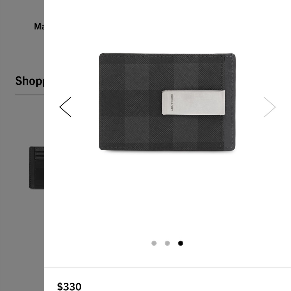 Burberry Black Check Card Holder with Money Clip - Picture 2 of 7
